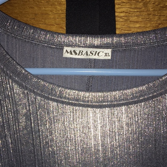 Shiny silver long sleeve dress - Picture 2 of 5